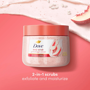 Dove exfoliante corporal White Peaches & Crushed Rice  2