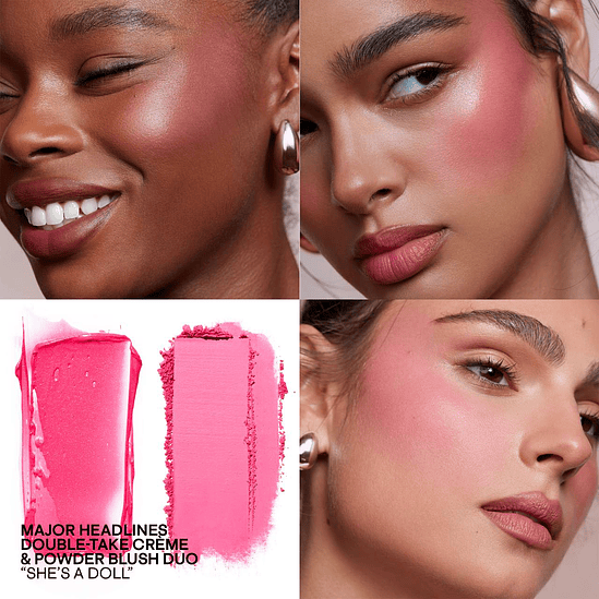 Major Headlines Double-Take Crème & Powder Blush Duo- She's a Doll  4