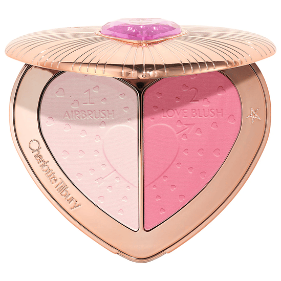 Pillow Talk Beauty Soulmates Airbrush Flawless Finish Brightening and Blush Powder Palette- Flawless Pink 1