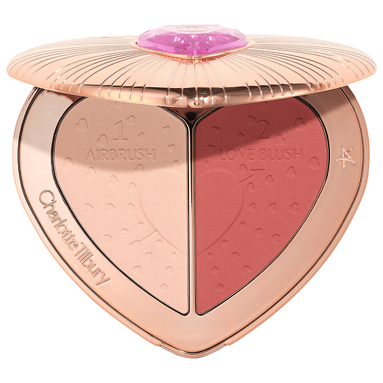 Pillow Talk Beauty Soulmates Airbrush Flawless Finish Brightening and Blush Powder Palette- Flawless Peach 1
