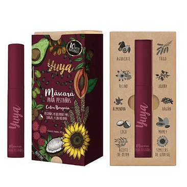 Máscara de pestañas 10 aceites naturales (Color borgoña)  1