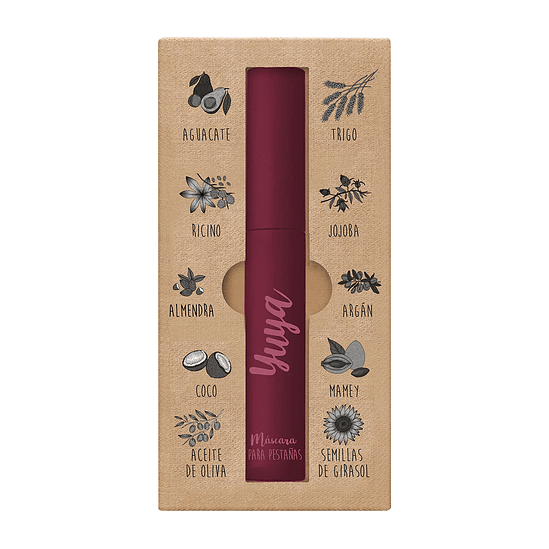 Máscara de pestañas 10 aceites naturales (Color borgoña)  3