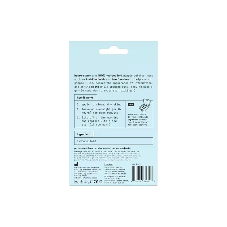 Starface - Hydro-Stars Clear Facial Pimple Patch Refill 32 piezas 3
