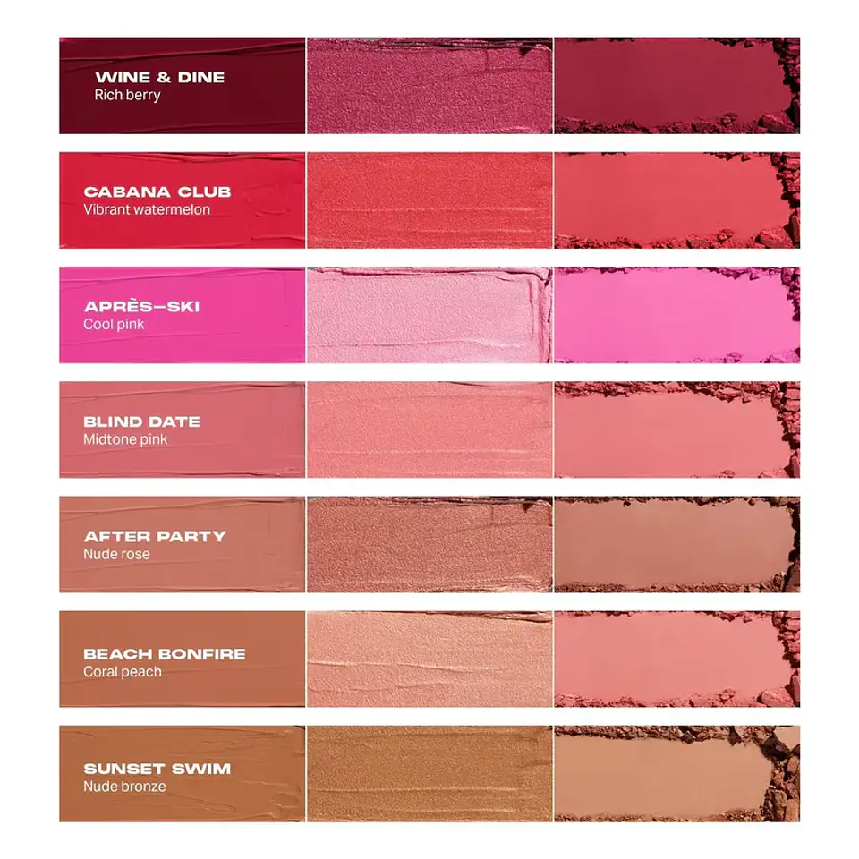 Morphe - Cheek Thrills Multi-Finish Face Trio - WINE & DINE 4