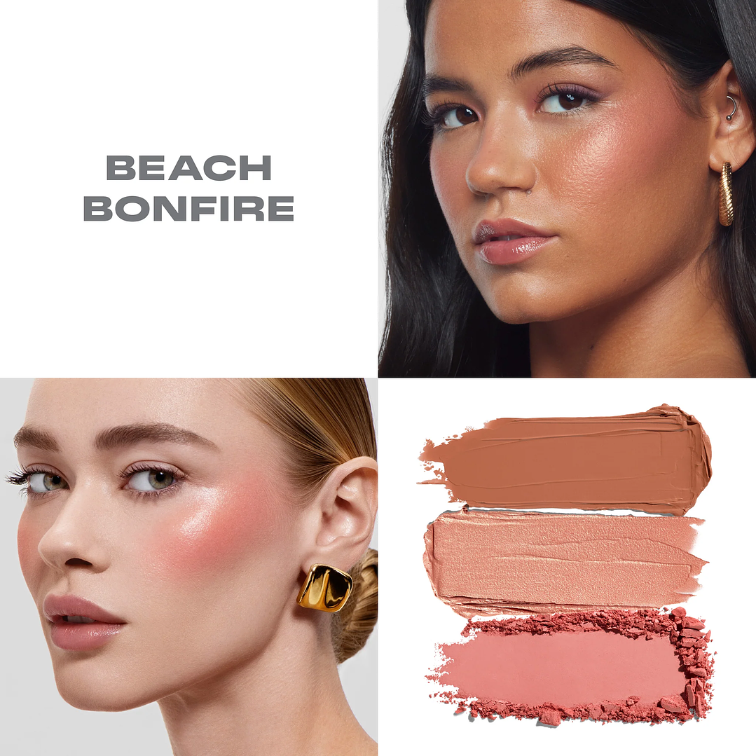 Morphe - Cheek Thrills Multi-Finish Face Trio- BEACH BONFIRE 3