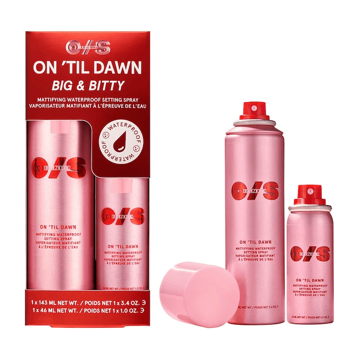 ONE/SIZE On 'Til Dawn Mattifying Waterproof Setting Spray Big & Bitty Duo  1