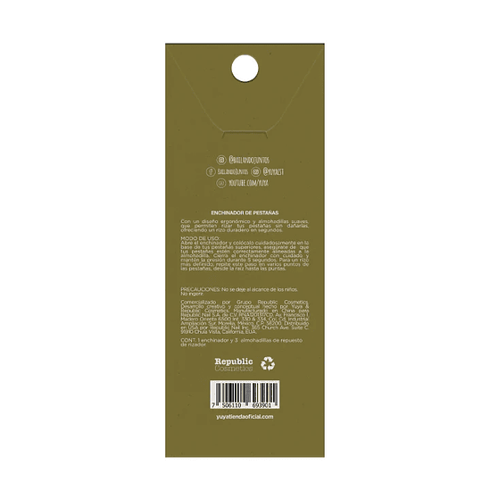 Enchinador de pestañas Verde - YUYA 3