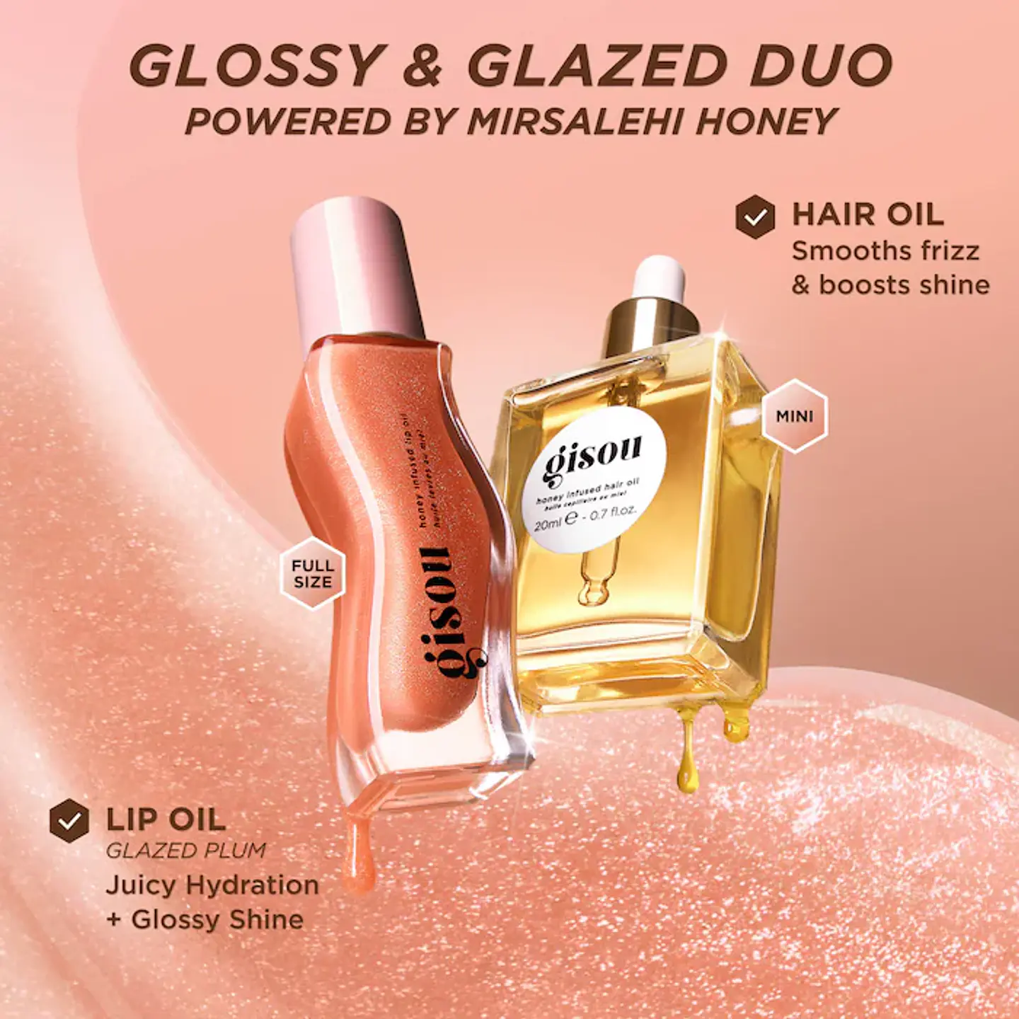 Glossy & Glazed Hair & Lip Oil Gift Set  5