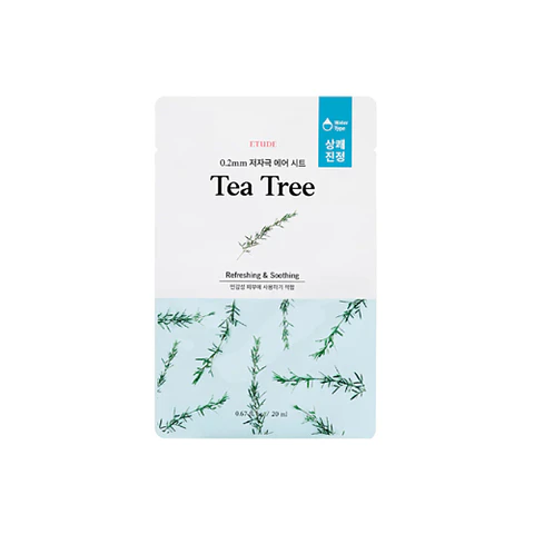 Mascarilla con esencia de extracto de árbol de té