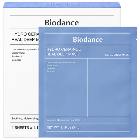 Hydro Cera-nol Real Deep Mask - Dryness Relief & Redness Soothing * 4 masks 