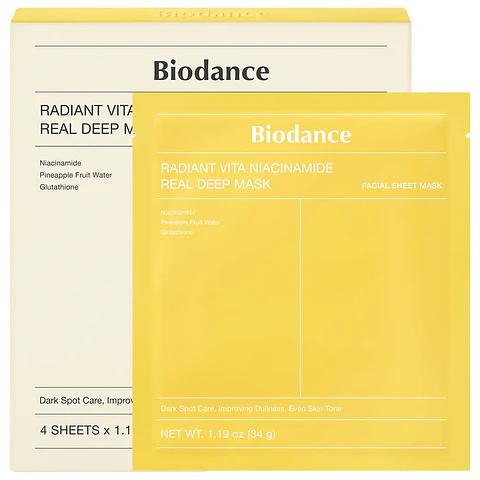 Radiant Vita Niacinamide Real Deep Mask – Brightening Dull Skin & Dark Spot Care * 4 masks