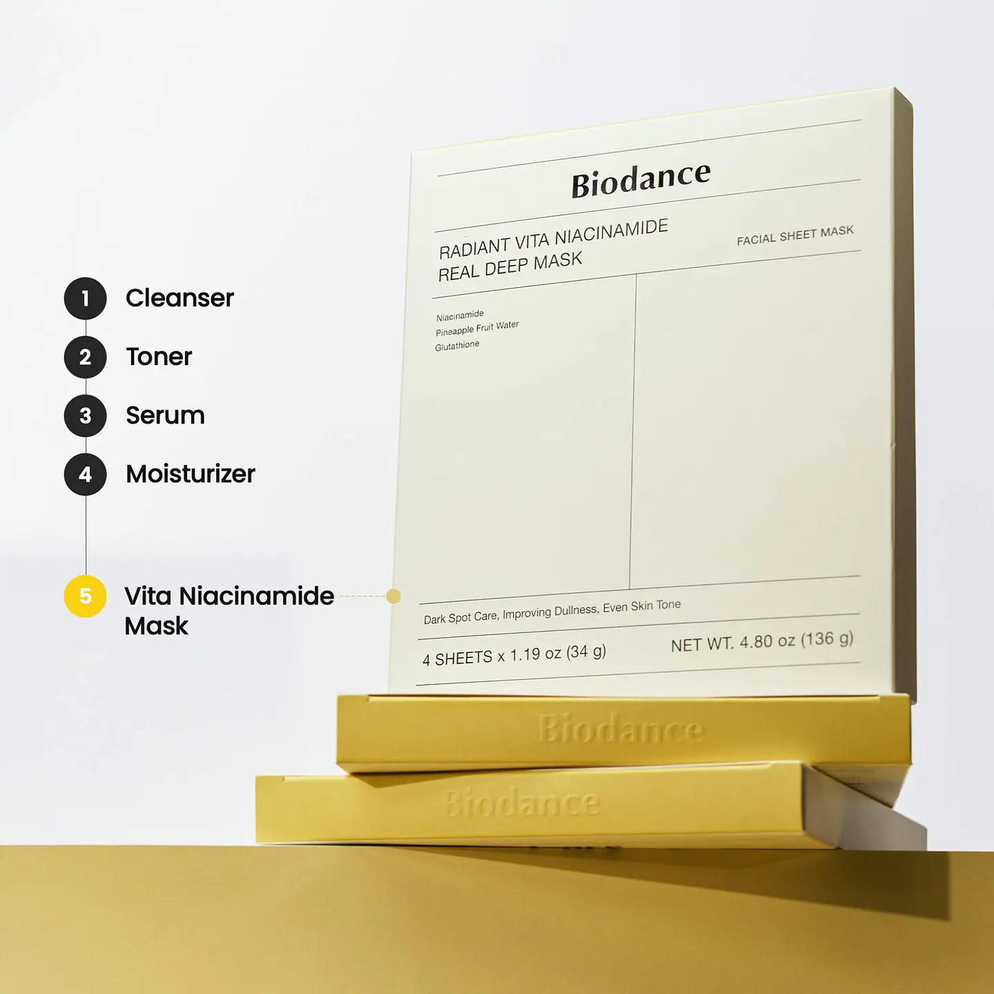 Radiant Vita Niacinamide Real Deep Mask – Brightening Dull Skin & Dark Spot Care * 1 masks 4