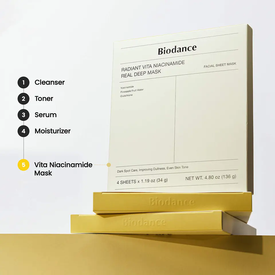Radiant Vita Niacinamide Real Deep Mask – Brightening Dull Skin & Dark Spot Care * 1 masks 4