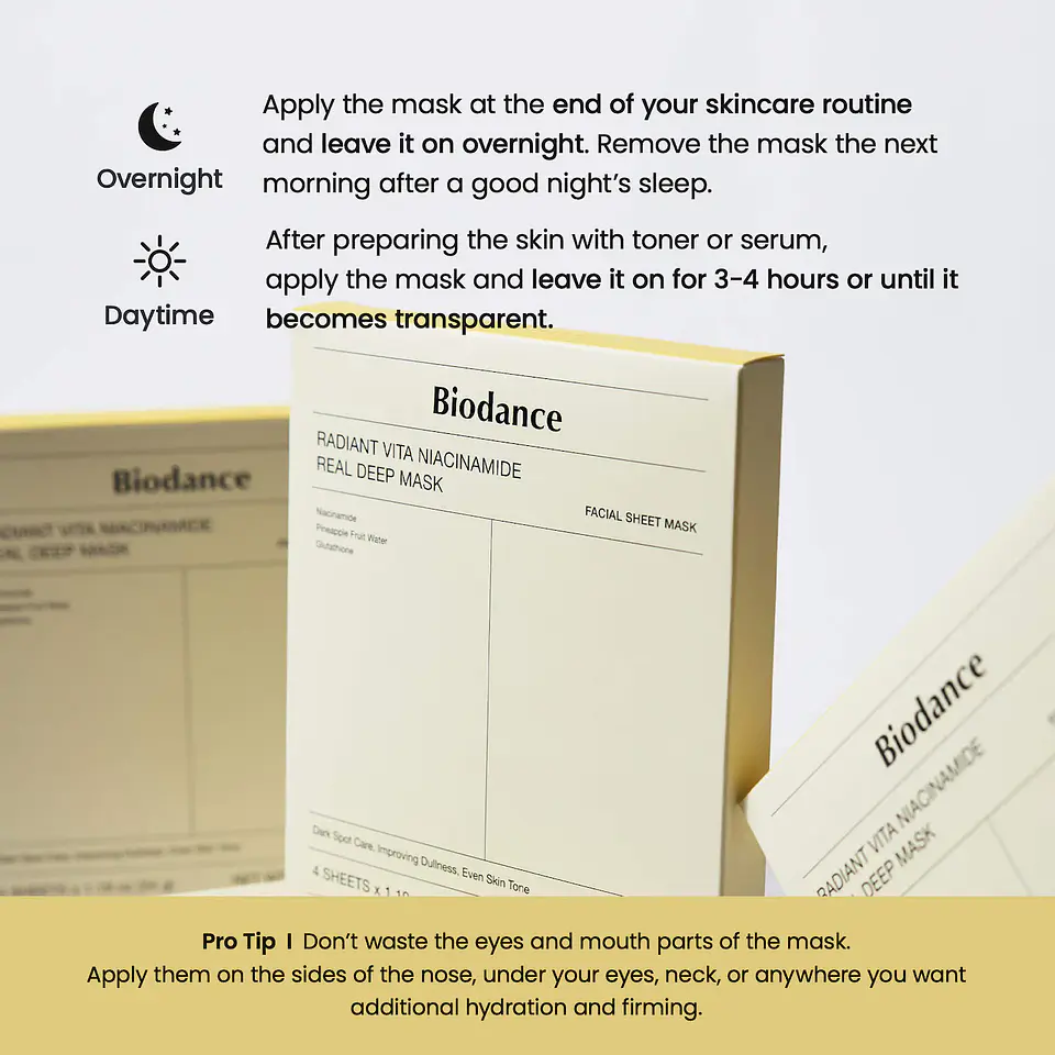 Radiant Vita Niacinamide Real Deep Mask – Brightening Dull Skin & Dark Spot Care * 1 masks 5