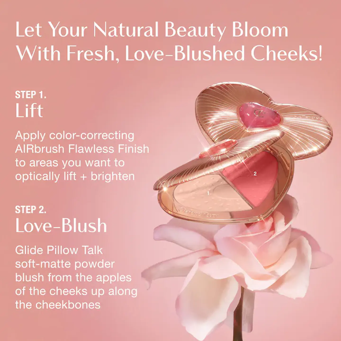 Charlotte Tilbury - Pillow Talk Beauty Soulmates Airbrush Flawless Finish Brightening and Blush Powder Palette 2