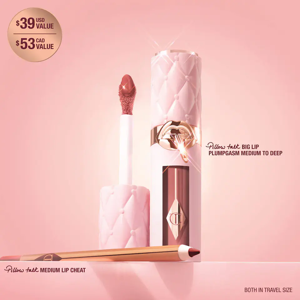 Mini Pillow Talk Plumpgasm Lip Liner and Lip Gloss Set - Pillow Talk Medium 2