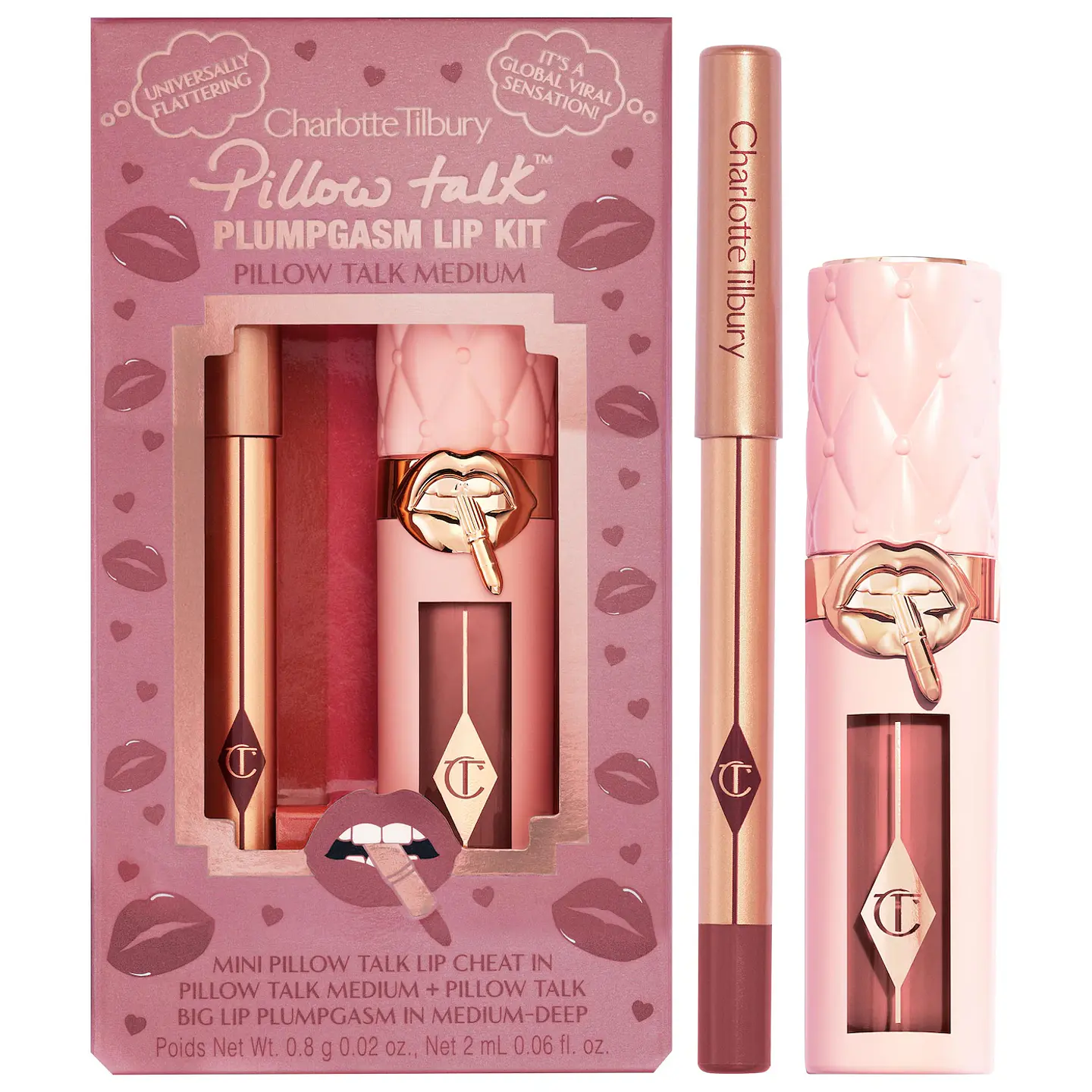 Mini Pillow Talk Plumpgasm Lip Liner and Lip Gloss Set - Pillow Talk Medium 1