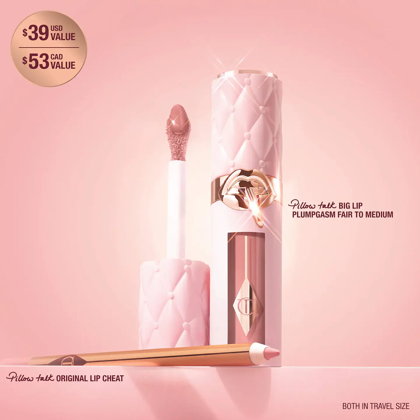 Mini Pillow Talk Plumpgasm Lip Liner and Lip Gloss Set - Pillow Talk 3