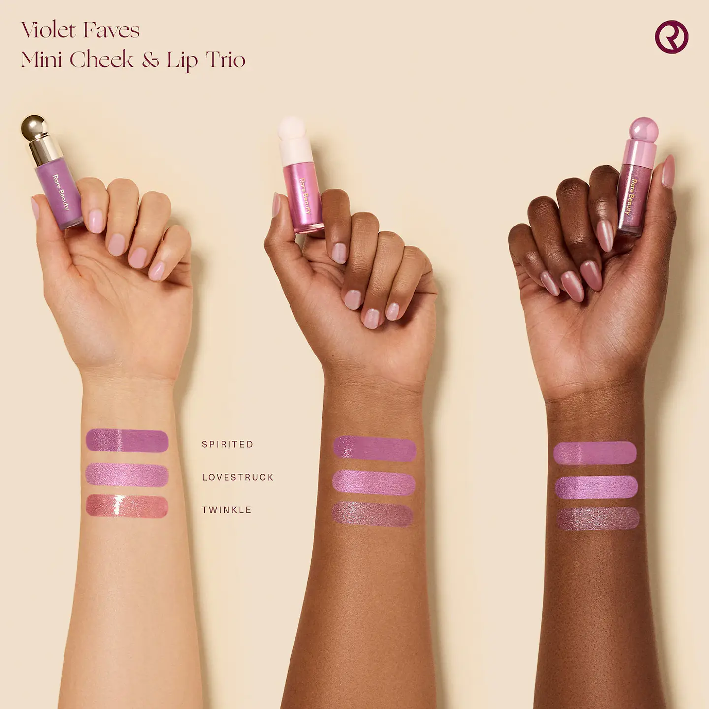 Set de regalo de maquillaje Mini Cheek and Lip Trio de Violet Faves 10