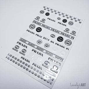 Stickers Multi Marca Blanco-Negro (D014)