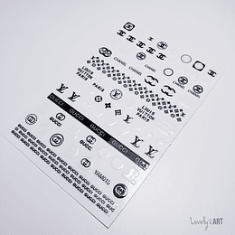 Stickers Multi Marca Blanco-Negro (M015)