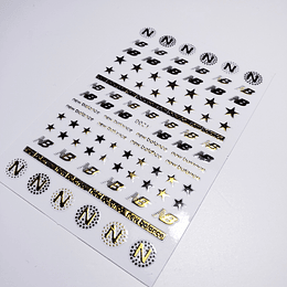 Stickers Multi Marca NB dorado negro (D021)
