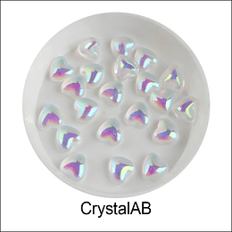 Corazones 8mm (10 piezas) Cristal AB