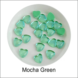 Corazones 8mm (10 piezas) Mocha Green