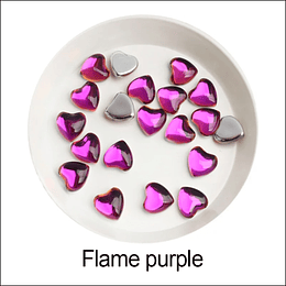 Corazones 8mm (10 piezas) Flame Purple