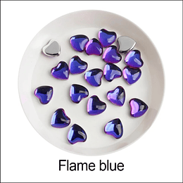 Corazones 8mm (10 piezas) Flame Blue