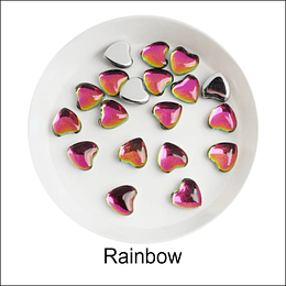 Corazones 8mm (10 piezas) Rainbow