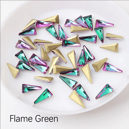 Triangulos 4x8mm Flame Green (10 piezas)