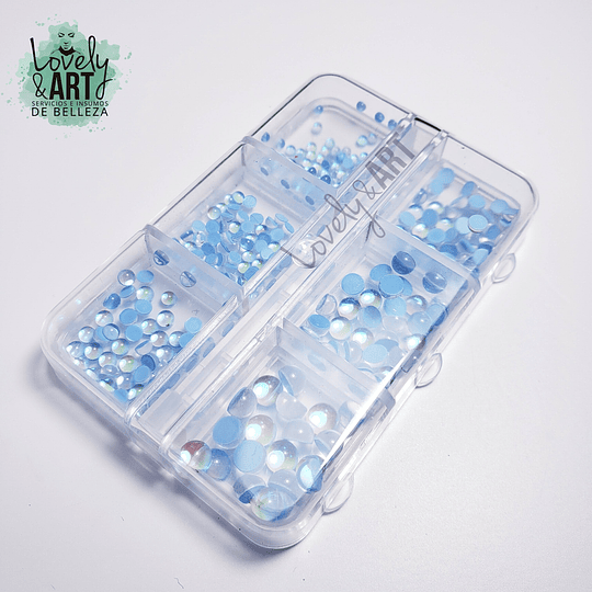 Cristales Burbuja Celeste #06 (Caja Aprox 485 unidades)