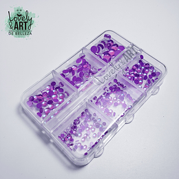 Cristales Burbuja Morado #03 (Caja Aprox 485 unidades)