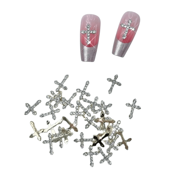 Dijes Cruces Doradas Con cristales 10 unidades # 5 2