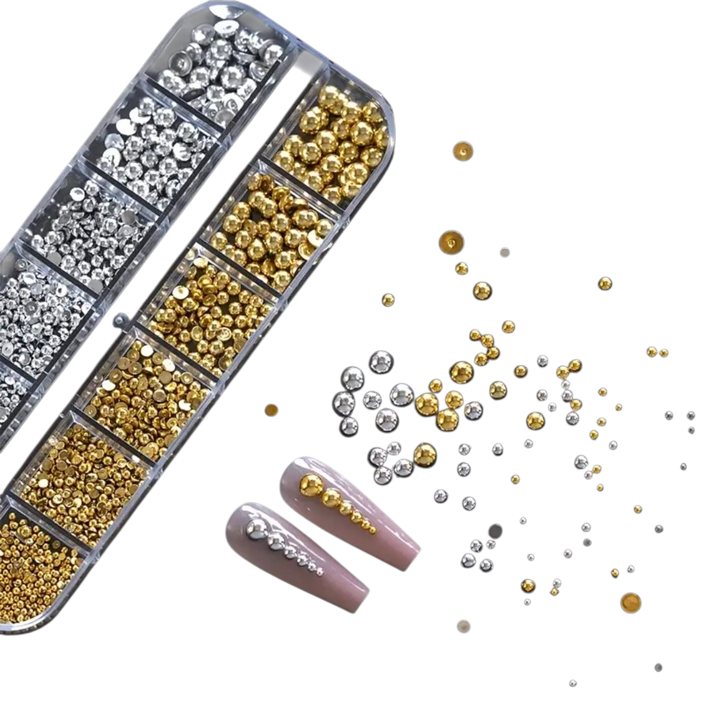 Medias Perlas Dorada Y Plateada 