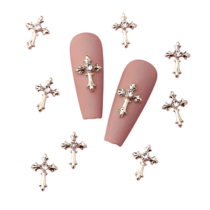 Dijes Cruces Doradas 10 unidades #7