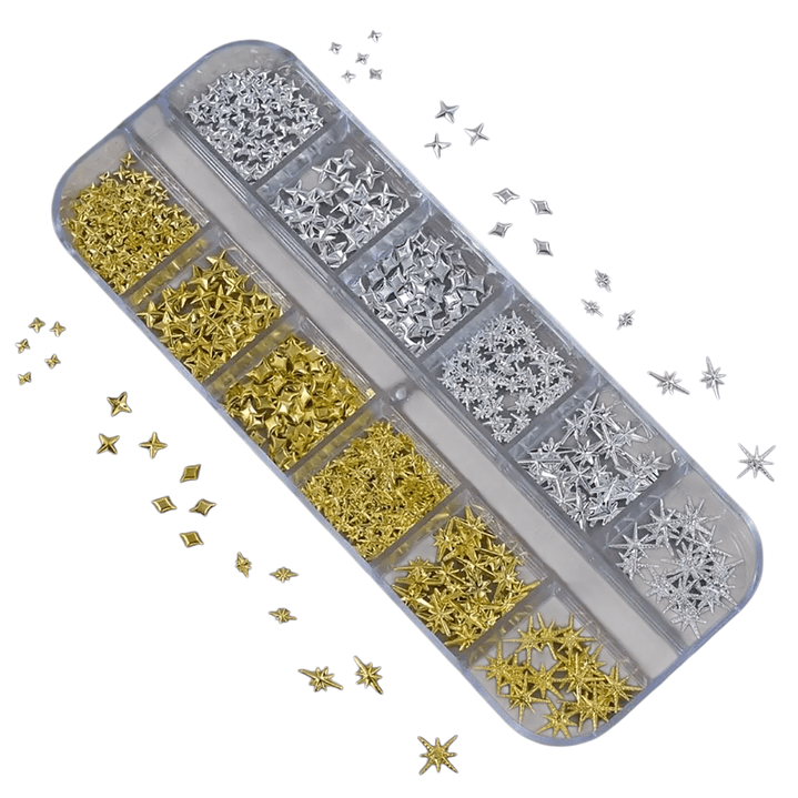 Caja Mix Destellos Dorados y Plateados 