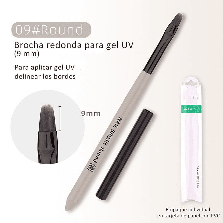 Pincel Round (9mm) Tapa Negra 