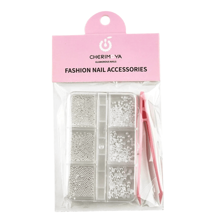 Cajita Con Perlas + Buliones + Pinza Cherimoya 