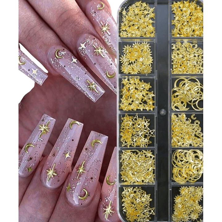 Caja Decoración Lunas Y Estrellas Gold 2