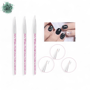 Pack 3 Liner con Cristales Rodados 