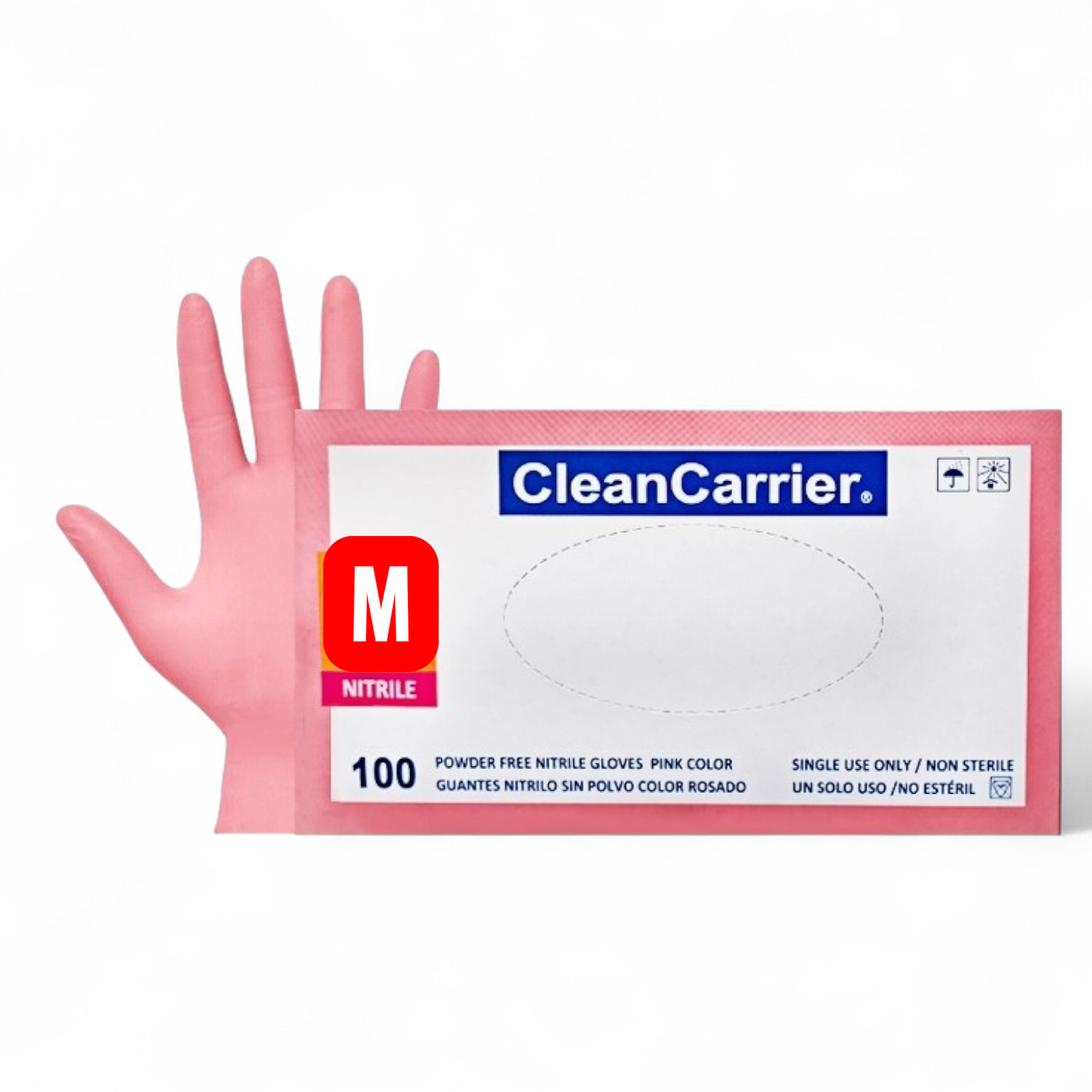 Guante Nitrilo Rosado CleanCarrier M