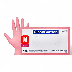 Guante Nitrilo Rosado CleanCarrier M