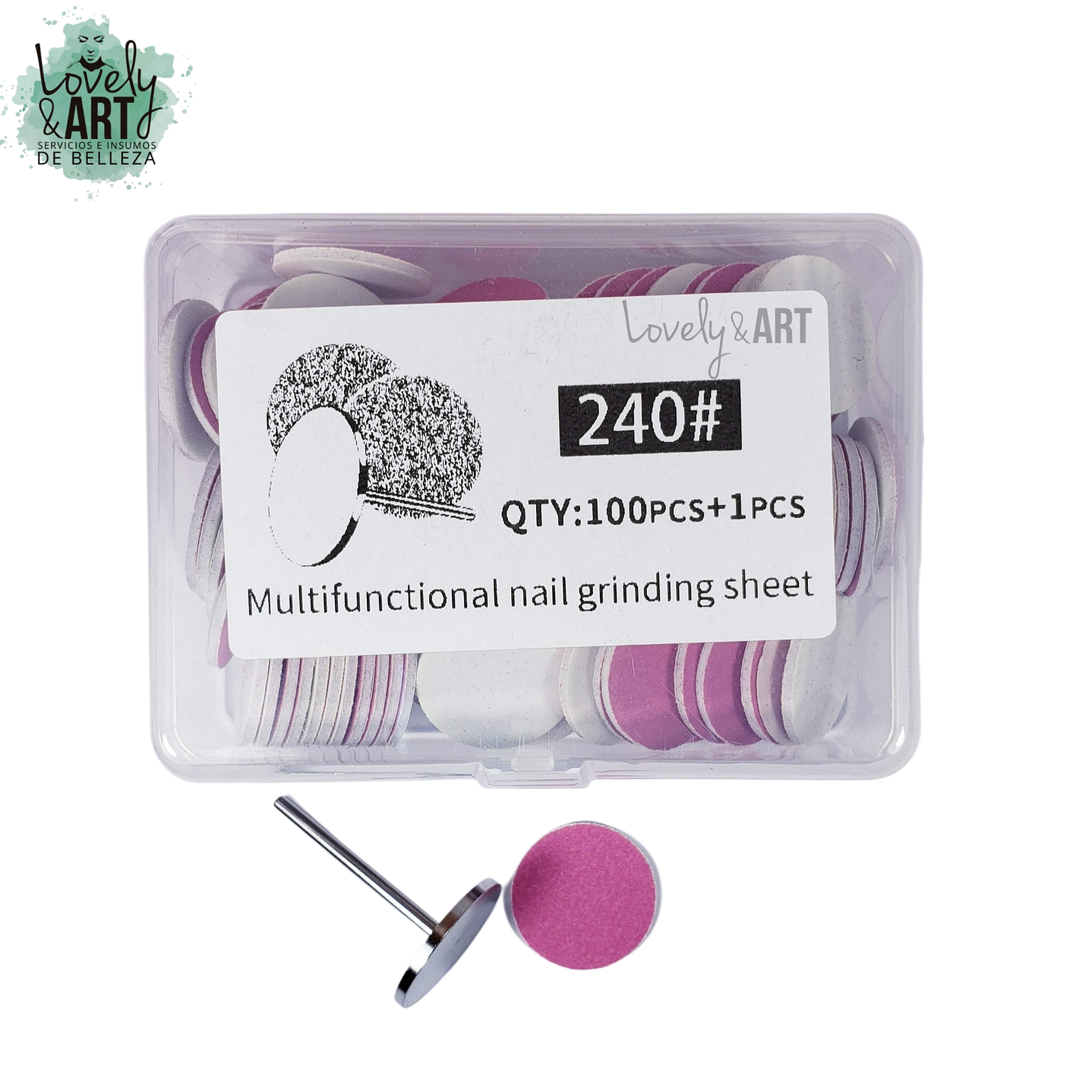 Pack Pododics + 100 Discos de Lima 240, Medida 20mm(Limas Rosadas)