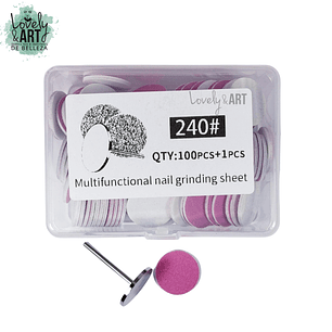 Pack Pododics + 100 Discos de Lima 240, Medida 20mm(Limas Rosadas)