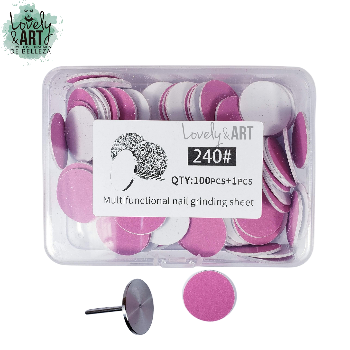 Pack Pododics + 100 Discos de Lima 240, Medida 25mm(Limas Rosadas)