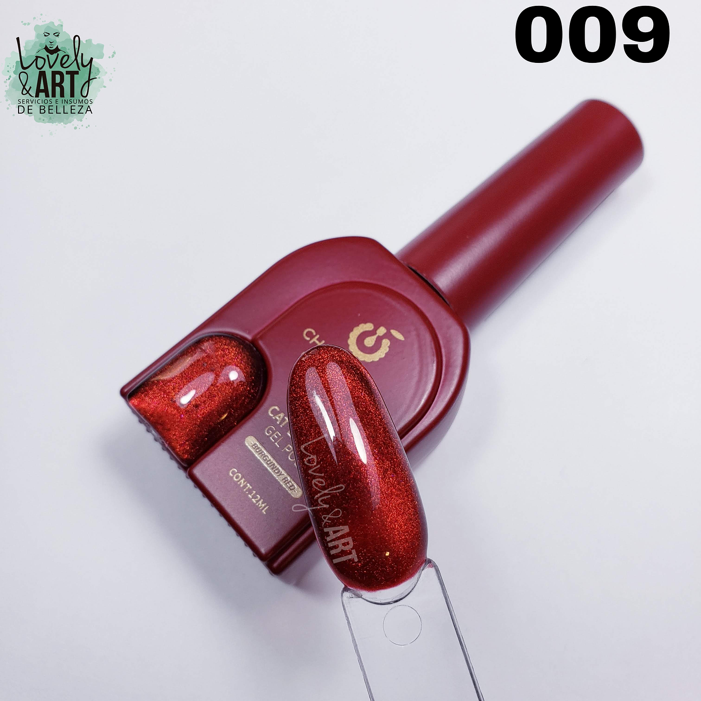 Esmalte Ojo de Gato Burgundy Red 009 Cherimoya