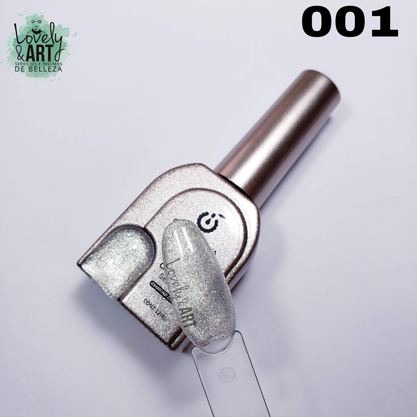 Esmalte Ojo de Gato Diamond Glitter 001 Cherimoya