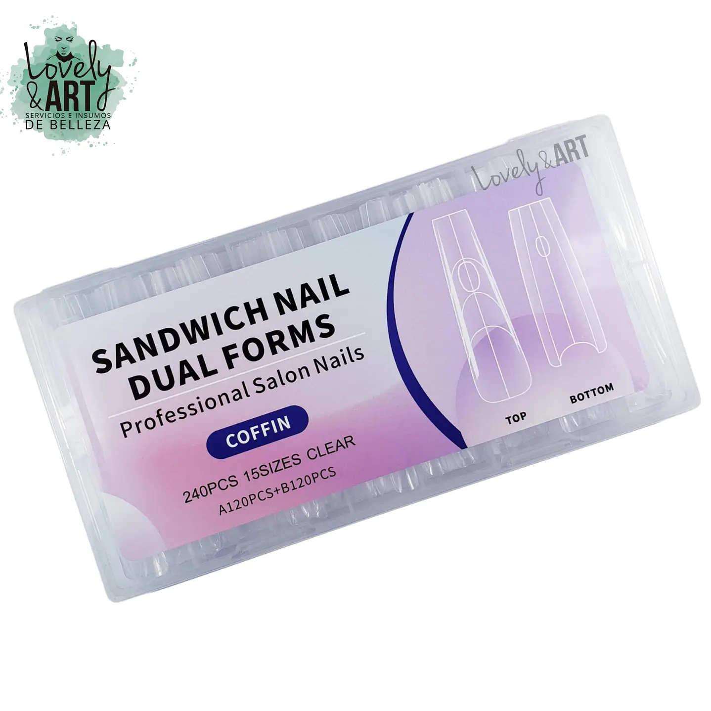 Sandwich Nail Dual Form Coffin (240pcs)